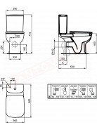 Ideal Standard Esedra wc a terra per cassetta appoggiata con sedile slim bianco a sgancio rapido
