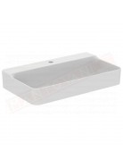 Ideal Standard Conca lavabo bagno da parete 80x45 cm senza troppopieno e un foro rubinetto lato inferiore smaltato