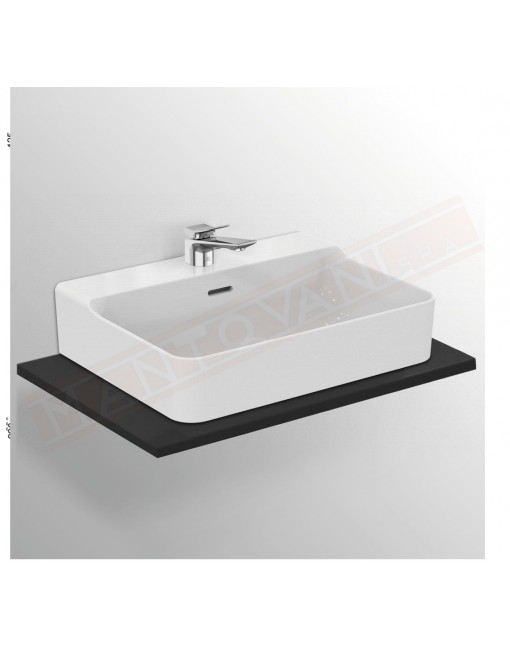 Ideal Standard Conca lavabo bagno da appoggio 60x45 cm con troppopieno e un fori rubinetto lato inferiore rettificato