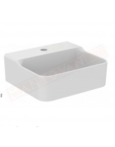 Ideal Standard Conca lavabo bagno da parete 40x35 cm con troppopieno e un fori rubinetto