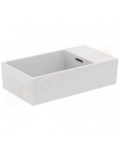 Ideal Standard Extra lavabo da appoggio rettangolare 45x25 cm con troppopieno e con foro rubinetto dx rettificato
