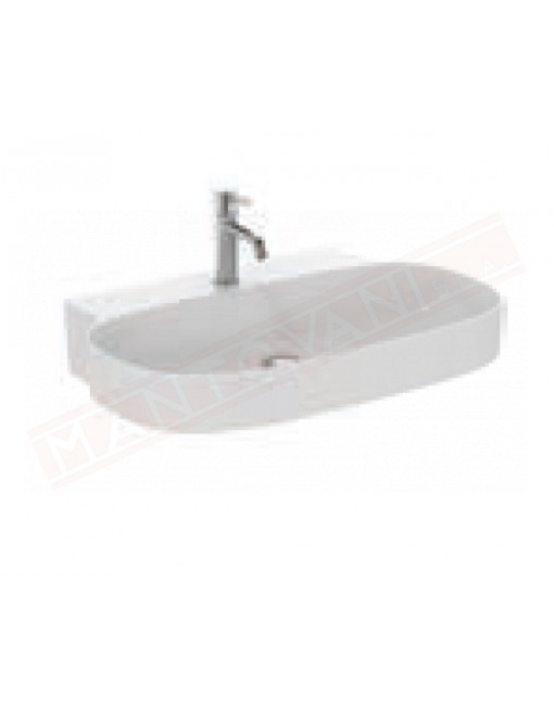 Ideal Standard LInda-x lavabo a parete L cm 75 P cm 50 con foro rubinetteria senza foro troppopieno non rettificato
