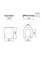 Ideal Standard i.life.A sedile Slim con cerniere in metallo per wc art T452701, ,T463101,T452501.T468001,T452301