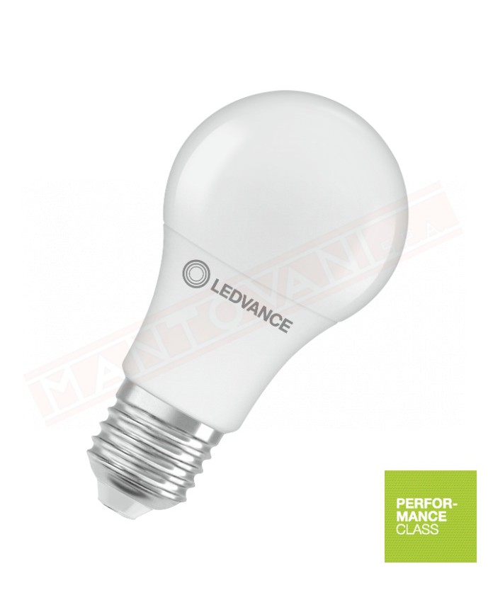 Ledvance lampadina led parathom dim classica A dimmerabile E27 827 Classe Energetica. F 10.5W 1055 lumen 2700K 112X60 mm