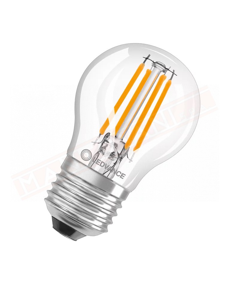 Ledvance lampadina LED classic p chiara NO DIM E27 827 Classe En. D 5.5 W 806 lumen 2700 K 77x45 mm