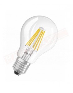 LEDVANCE LAMPADINA PARATHOM LED RETROFIT CLASSIC A CHIARA NON DIMMERABILE E27 827 CLASSE E. A+ 6W 806 LUMEN 2700K 105X60 MM fp