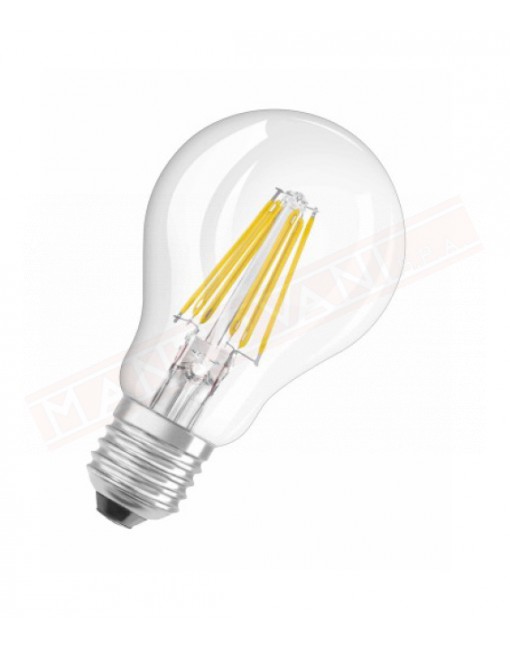 LEDVANCE LAMPADINA PARATHOM LED RETROFIT CLASSIC A CHIARA NO DIM E27 827 CLASSE ENERGETICA A++ 8 W 1055 LUMEN 2700 K 105X60 MM