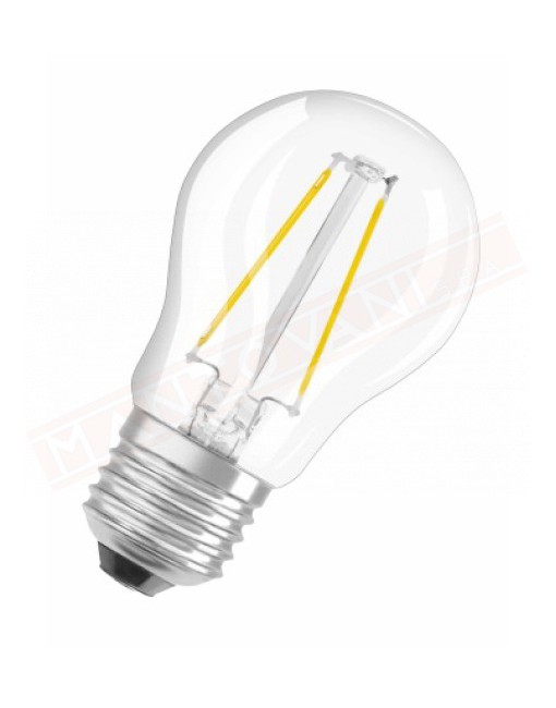 LEDVANCE LAMPADINA PARATHOM LED RETROFIT CLASSIC P CHIARA NO DIM E27 827 CLASSE ENERG A++ 2 W 250 LUMEN 2700 K 45X84 MM