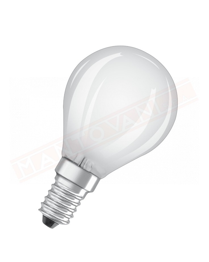 Ledvance lampadina E14 sfera led smerigliata no dim 827 classe energ E 4 W 470 lumen 2700 K 45X77 MM