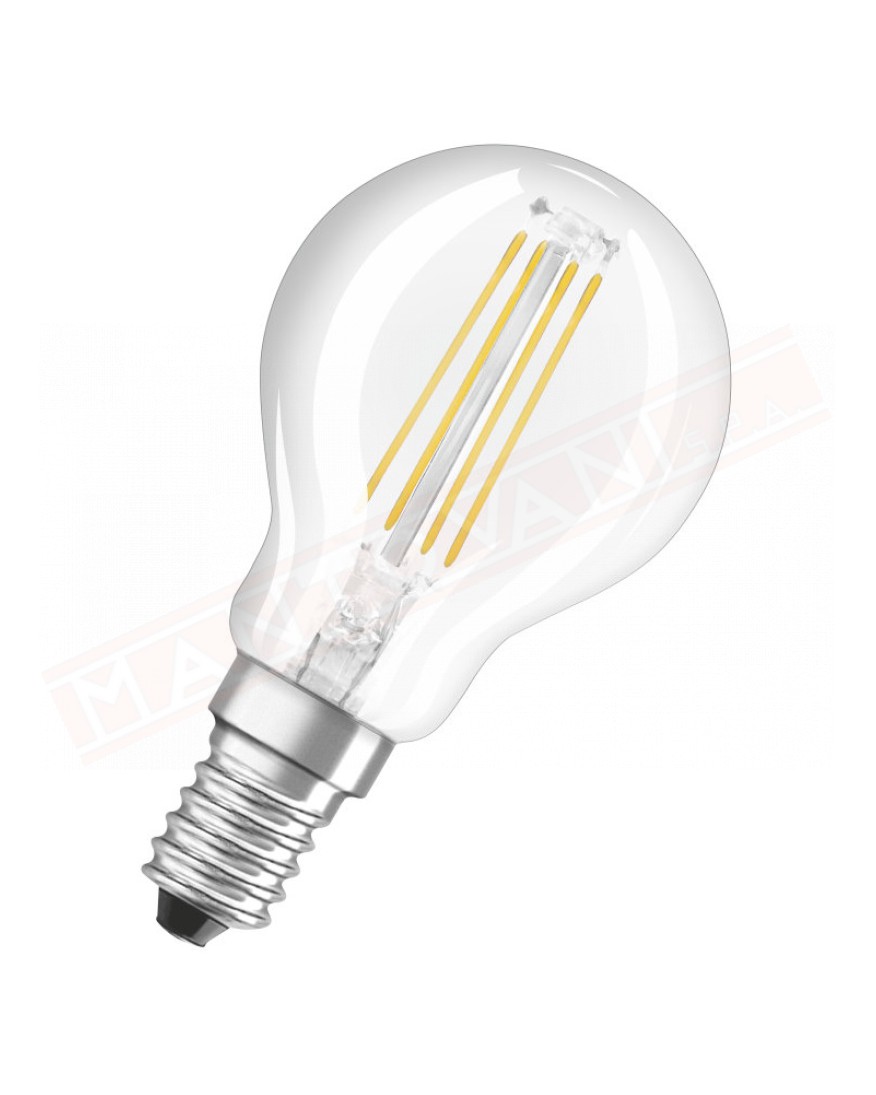 Ledvance lampadina led p 6.5w osram lampadina led pallina chiara E14 827 classe energetica A++ 6.5w=60 806 lumen 2700 K 45x78 mm