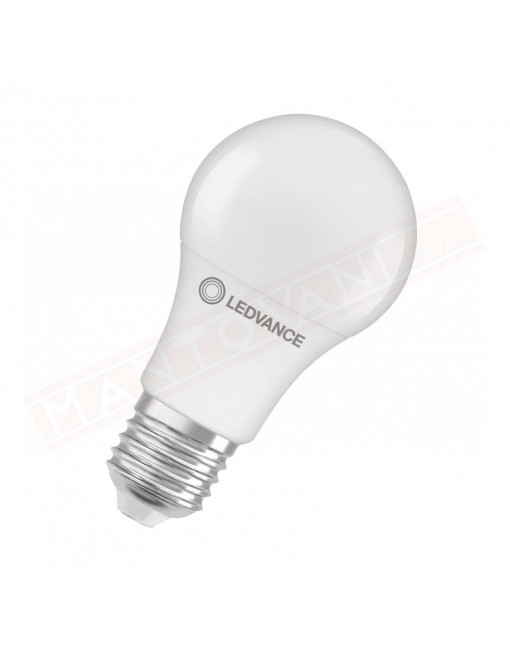 LEDVANCE lampadina led A v Value A 60 smerigliata NO DIM E27 827 Classe energetica E 8.5 W 806 lumen 2700 K 107X60 mm