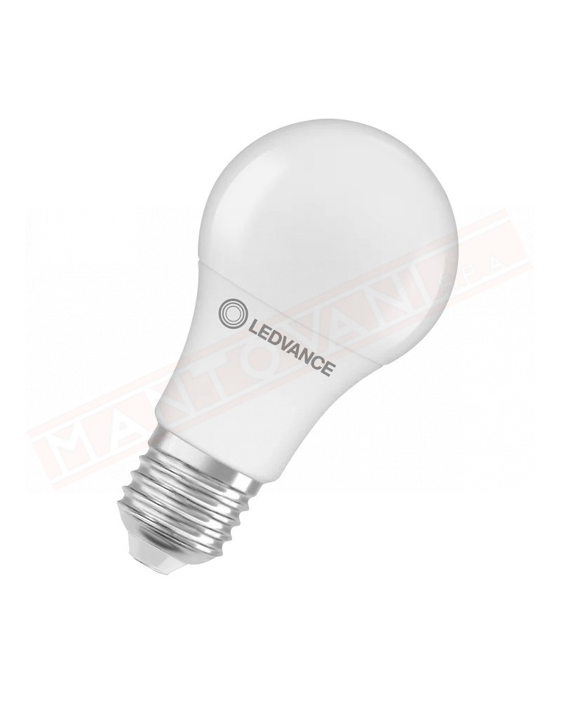 LEDVANCE lampadina led A v Value A 60 smerigliata NO DIM E27 827 Classe energetica E 8.5 W 806 lumen 2700 K 107X60 mm