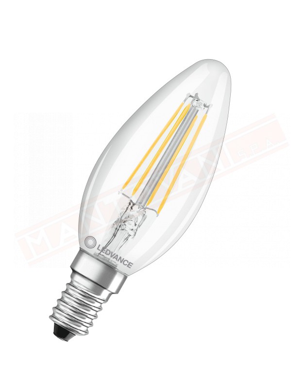 Ledvance lampadina led B 4w osram lampadina led oliva E14 827 classe energetica A++ 4 W =40 470 lumen 2700 K 35x100 mm no dim
