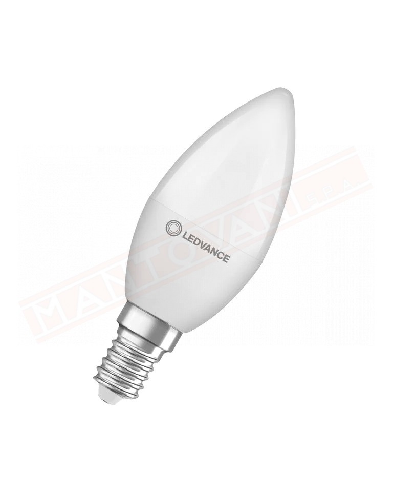 Ledvance lampadina led value B 40 smerigliata no dim E14 840 classe energetica F 4.9 W 470 lumen 4000 K 96X37 mm