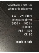 Linealight Miniwhite Cover Q Double luce a parete per esterni a led 4w 405 lm 3000k ip65 cm 13.5 x 13.5 h 9 nera
