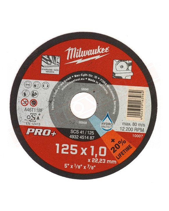 Milwaukee disco taglio diametro 125 spessore 1 mm