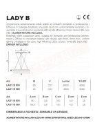 Icone Lady B sospensione verniciata nera a led 85w 9000lm 3000k diametro 85 h.150 max