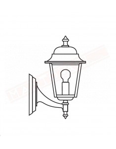 Moretti lampada per esterni a parete nera in alluminio pressofuso altezza cm 45 sporgenza cm 28 attacco e27
