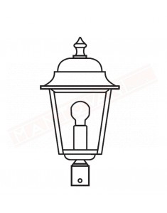 Moretti lampada per esterno con attacco per palo diam 60 mm altezza 35 cm larghezza 17cm