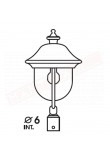 Moretti lampada per esterno con attacco per palo diam 60 mm altezza 45 cm larghezza 25 cm
