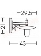 Moretti lampada per esterni a parete nera in alluminio pressofuso altezza cm 21 sporgenza cm 29.5 attacco e27