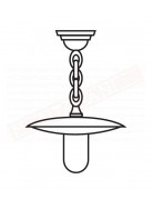 Moretti lampada per esterni a sospensione nera in alluminio pressofuso altezza cm 100 larghezza cm 29.5 attacco e27