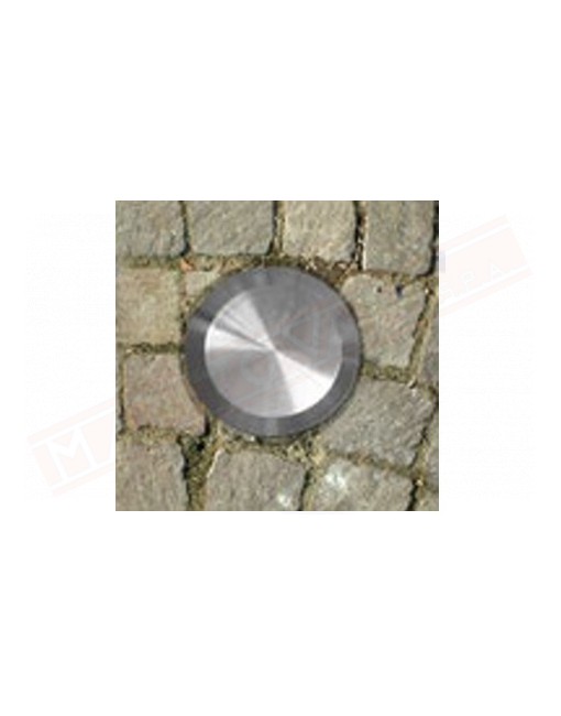 Borchia segnaletica per manto stradale in alluminio svasato diametro 10 cm gambo cm 10