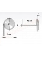 Borchia segnaletica per manto stradale in alluminio svasato diametro 5 cm gambo cm 10