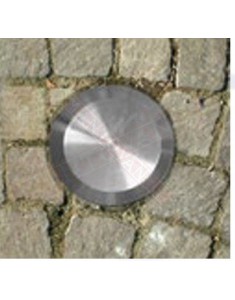 Borchia segnaletica per manto stradale in alluminio svasato diametro 8 cm gambo cm 10