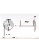Borchia segnaletica per manto stradale in alluminio svasato diametro 8 cm gambo cm 10