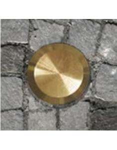 Borchia segnaletica per manto stradale in ottone svasato diametro 8 o 10 cm gambo cm 10