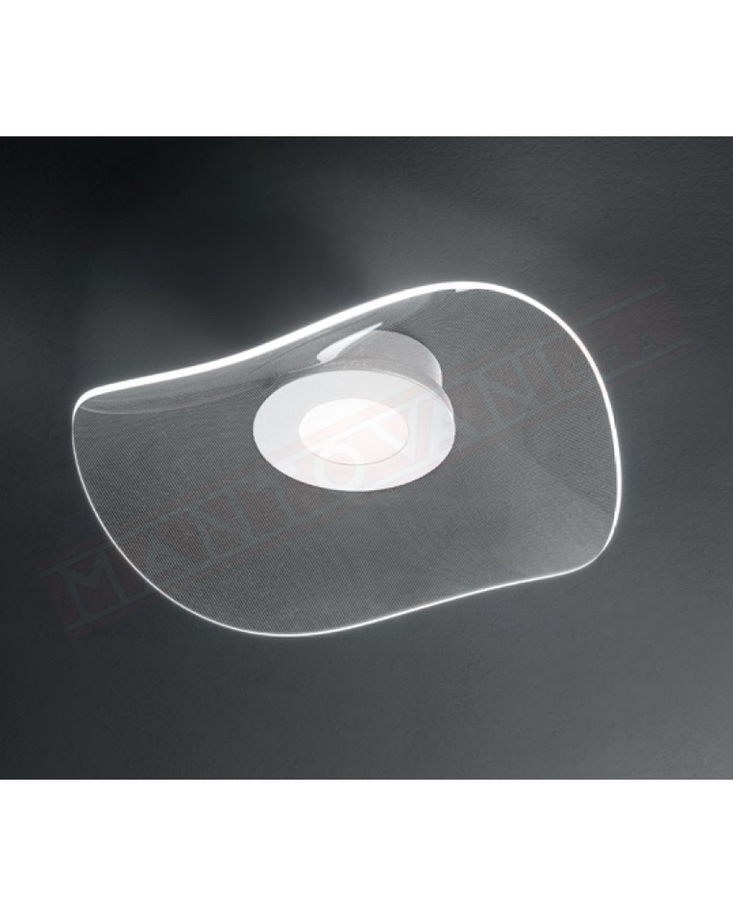 Perenz Medusa plafoniera in acrilico trasparente e metallo bianco led 30w 2046lm 3000k diametro 50cm