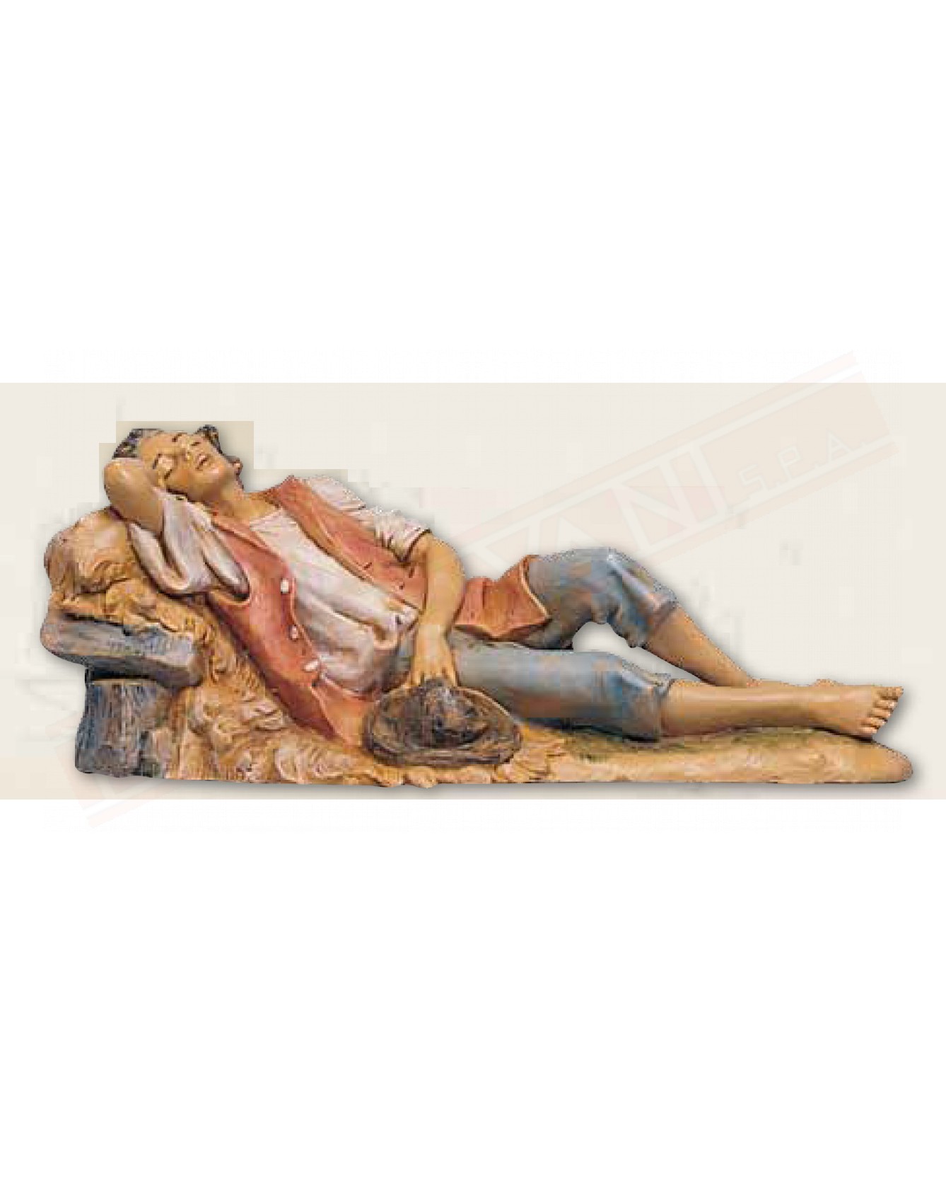 Fontanini statuina 24 dormiente tipo legno adatta per presepi con personaggi cm 30