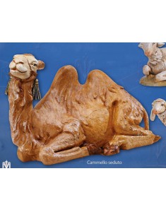 Fontanini cammello seduto adatto per statuine del presepe da cm 45 . cammello per nativita' da cm 45 tipo legno