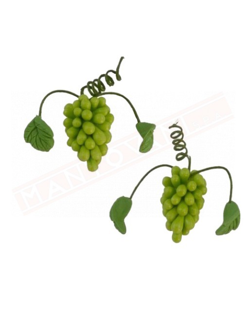 Miniature per presepe coppia grappoli uva bianca cm 2x3 per statuine da cm 12 19 busta 2 grappoli