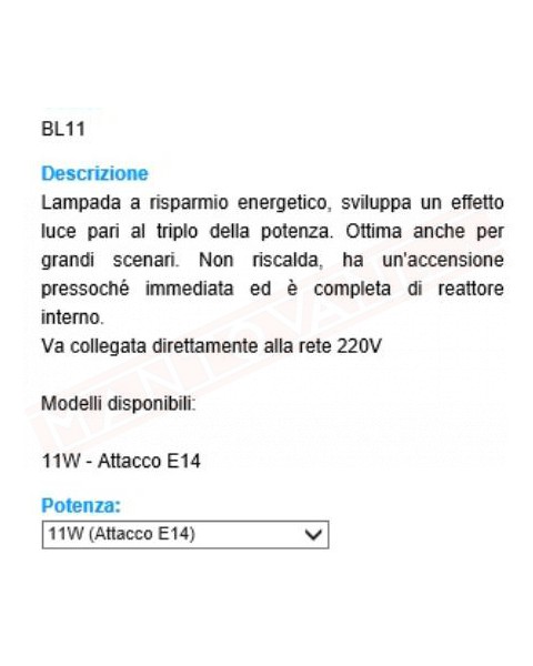 LAMPADINA WOOD RISPARMIO ENERGETICO 11W E14