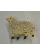 Melu' pecora per statuine presepe cm 12 con lana e muso che guarda dirtto