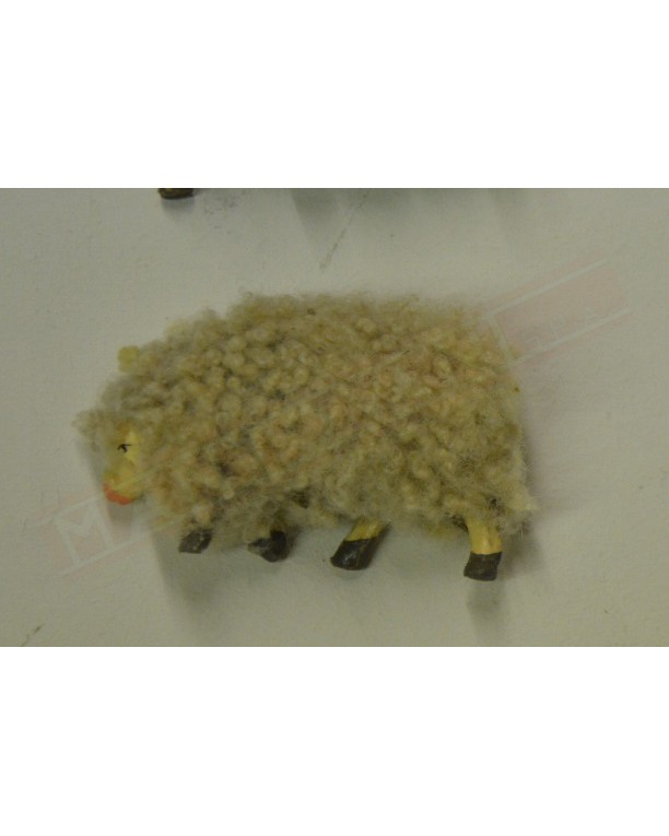 Melu' pecora per statuine presepe cm 12 con lana e muso che guarda in basso