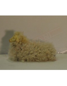 Melu' pecora sdraiata per statuine presepe cm 12 con lana