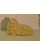 Melu' pecora sdraiata per statuine presepe cm 14 con lana