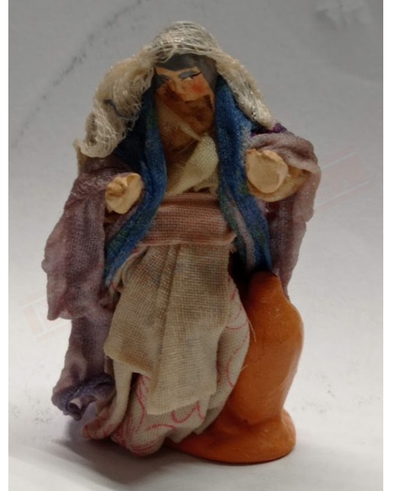 Melu' acquaiola cm 6 . Statuina per presepe in terracotta fatta a mano adatta per cm 6