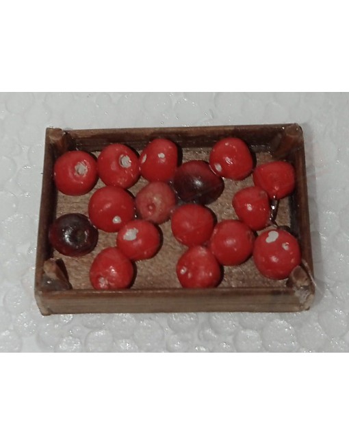 cassetta mele rosse per presepe con statuine da cm 19 misure circa 4x3x2 cm
