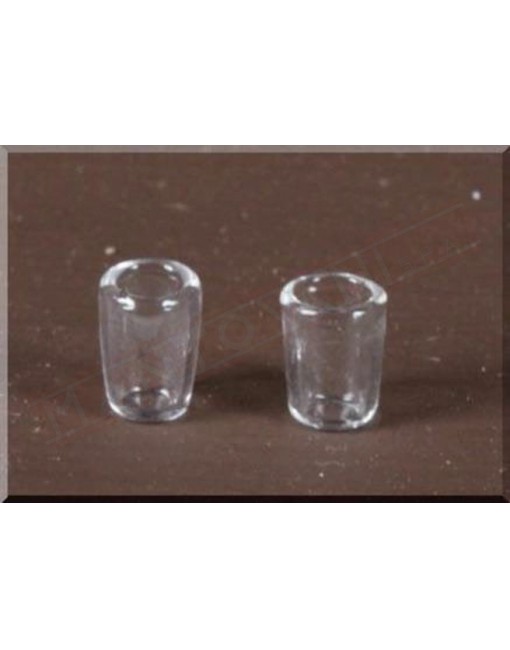 coppia bicchieri in vetro per presepe h 8 mm diametro 5 mm
