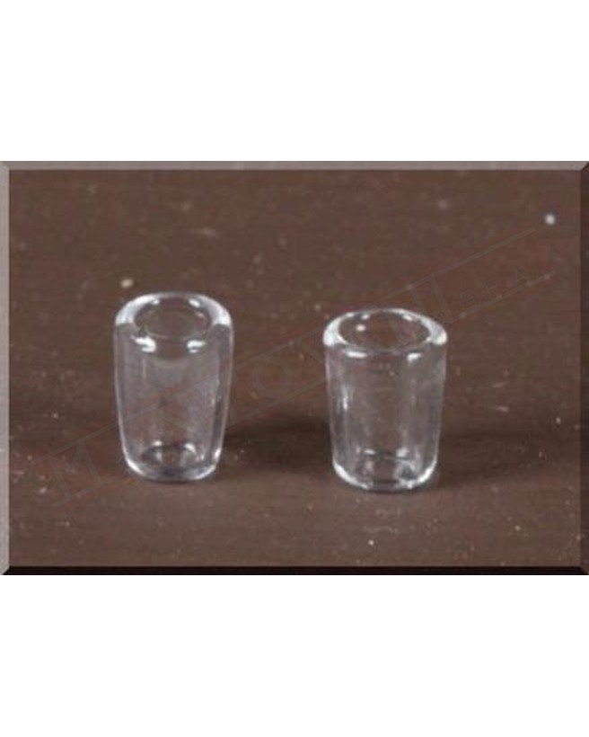 coppia bicchieri in vetro per presepe h 8 mm diametro 5 mm