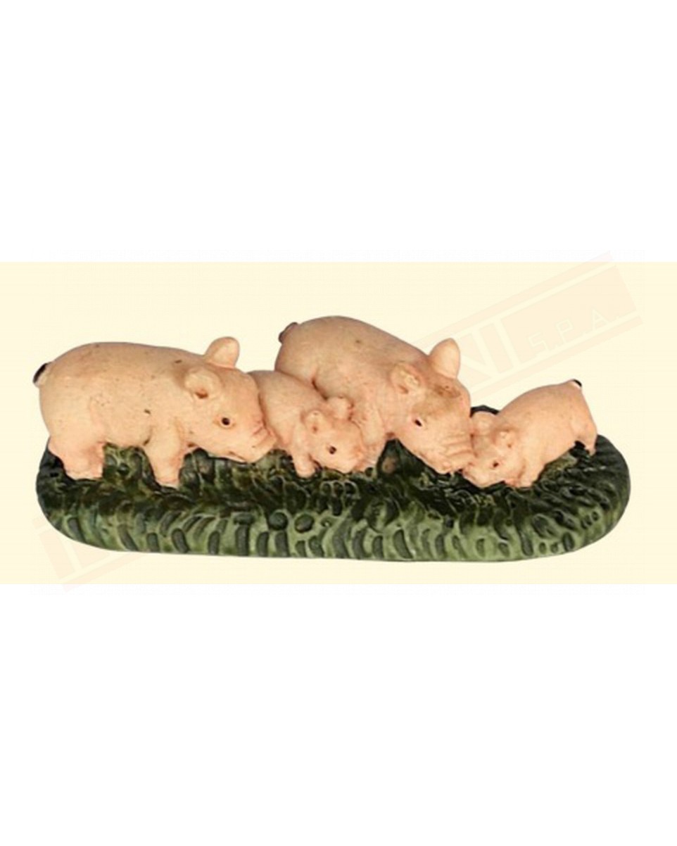 Famiglia di maiali per presepe h 2 cm adatti per statuine da 4 cm in su