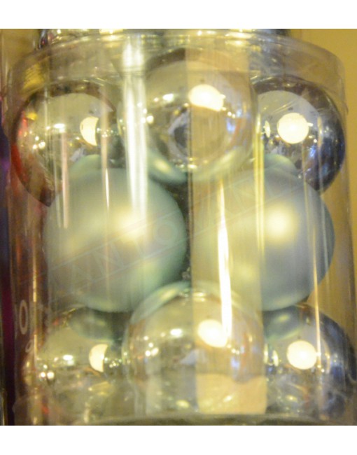tubo 12 palle light blue in vetro diametro 3.5 cm
