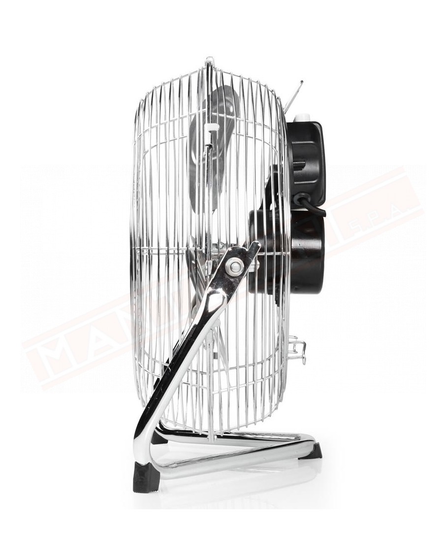 Tristar ventilatore da tavolo industrial cromato cm 35 3 velocita' motore da 70 w inclinazione regolabile