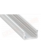 Profilo 2.02 metri alluminio verniciato bianco tipo A senza copertura prezzo al metro misure 16x9.28 mm