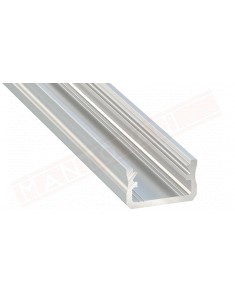 Profilo 3 metri alluminio anodizzato argento tipo A senza copertura prezzo al metro misure 16x9.28 mm copertura 2011-2012