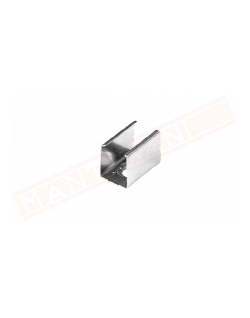 Clip per Profilo pro 9 alluminio anodizzato argento prezzo al pezzo per profilo misure 9x7.6 mm